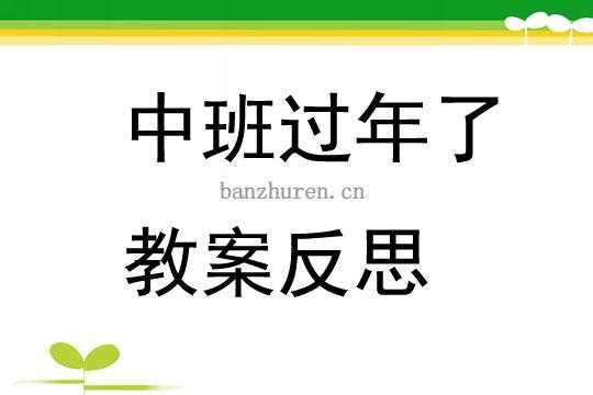 中班语言过年（中班语言过年了教案反思）