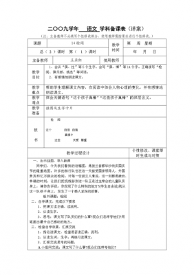 电子教案模板语言（电子教案的标准格式）