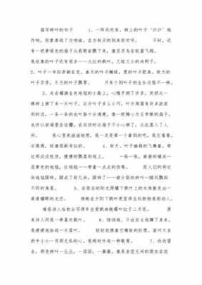 有关叶子的语言（关于叶子的句子短语）