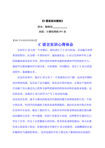 c语言感想300字（c语言心得200字）