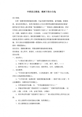 故事语言中班教案（故事语言中班教案大全）