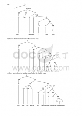 语言学句法分析（语言学句法分析树形图例）