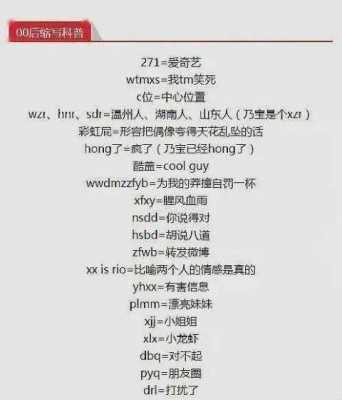 字母网络语言（字母网络语言含义是什么）